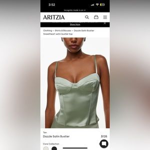 Aritzia Dazzle Satin Bustier